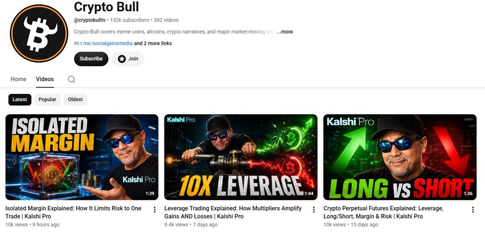 Crypto Bull YouTube channel screenshot